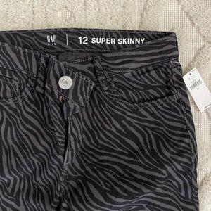 Gap Girls Super Skinny Tiger Print Jeans